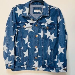 TOAST JEANS Star Print Oversized Women’s Jacket Sz S 100% Cotton